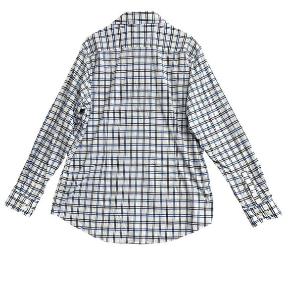 NEW Kirkland Signature Men's XL Blue & White Plaid Performance Sport Dress Shirt - Picture 4 of 9